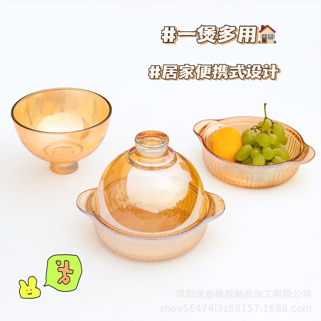 Universal glass capacious soup bowl for home use
