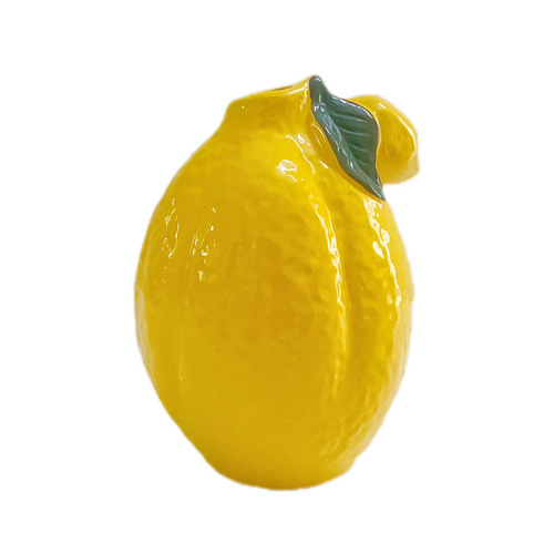 Lemon Ceramic Vase Ornament Nordic Ins Feng Shui Plant Pot Flower Vase Home Fresh Desktop Decor Craft