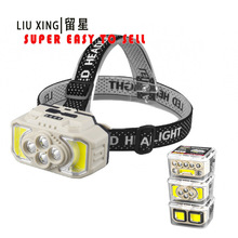 跨境户外LED强光头灯 USB充电多功能工作灯 头戴钓鱼灯户外骑行灯