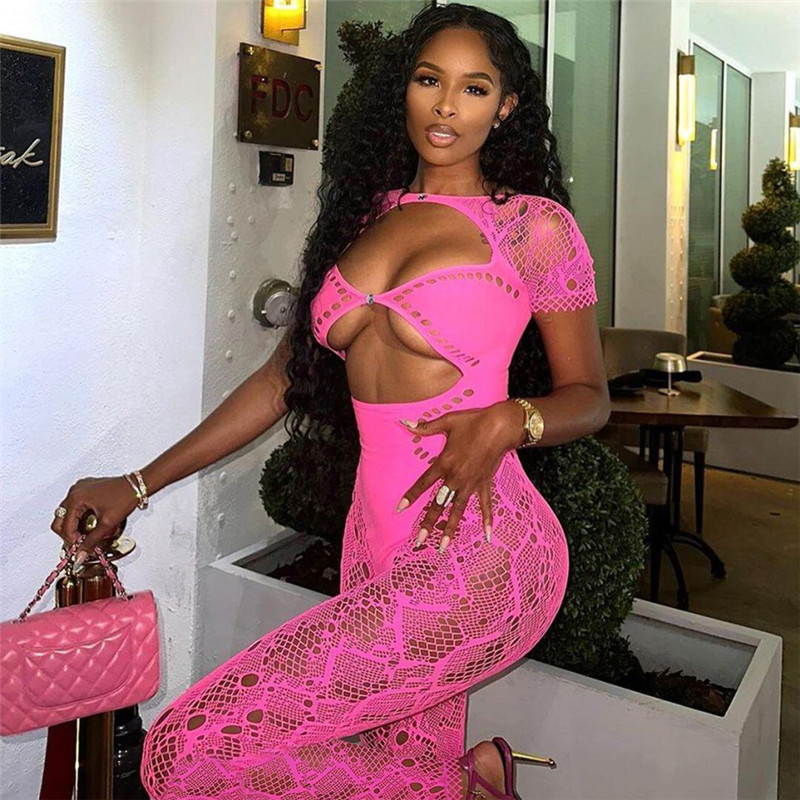 Feng – combinaison Sexy pour femmes, nouvelle collection automne 2024, ajourée, tricotée, fleur, crochet, taille haute, serrée_voghion.com