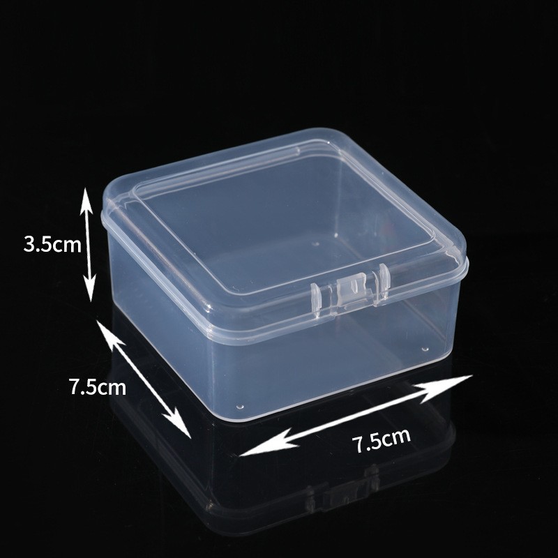 Caja de Plástico Transparente Pequeña Cuadrada para Joyería, Caja para Auriculares, Caja Pequeña para Accesorios, Mini Caja para Pendientes, Caja de Almacenamiento Portátil de Fabricante