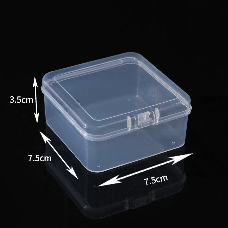 Transparent Plastic Storage Box for Earrings & Small Accessories, multiple square sizes 3.5–12.5 cm