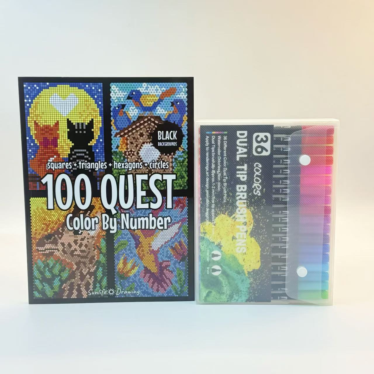 Nuevos productos transfronterizos 100QUESTColorByNumber Adultos colorido exploración libro de actividades de colorido libro de colorido