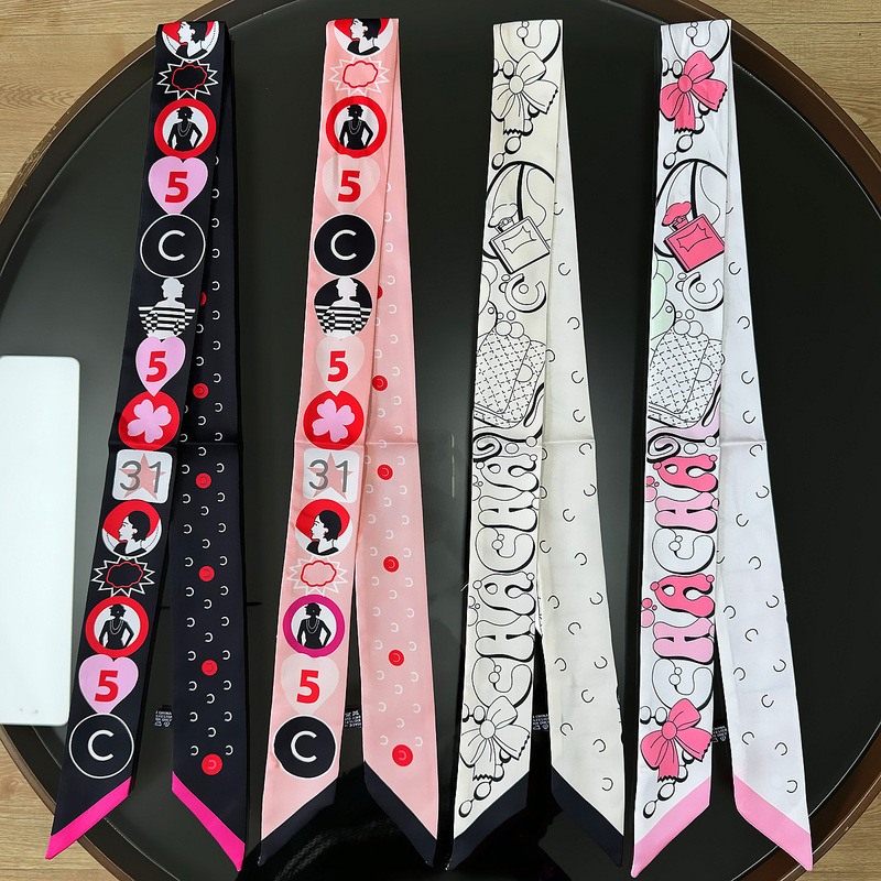 韩版百搭双层斜角巾女春秋高级感发带绑包包丝带杭州丝绸细窄丝巾|undefined