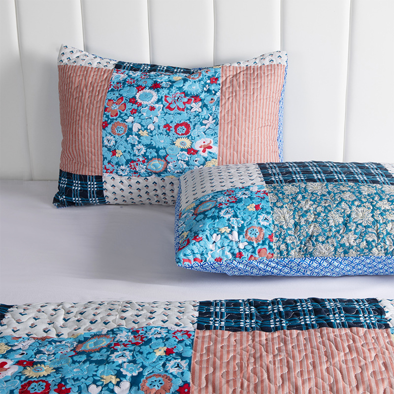 亚马逊外贸家纺床上用品跨境被套三件套数码印花套件床盖绗缝被