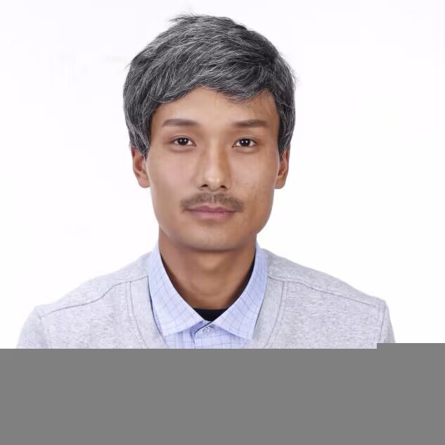 Men's Middle-aged and elderly Wig Men's flower white wig short straight hair performance wig grandpa and grandma old flower white wig