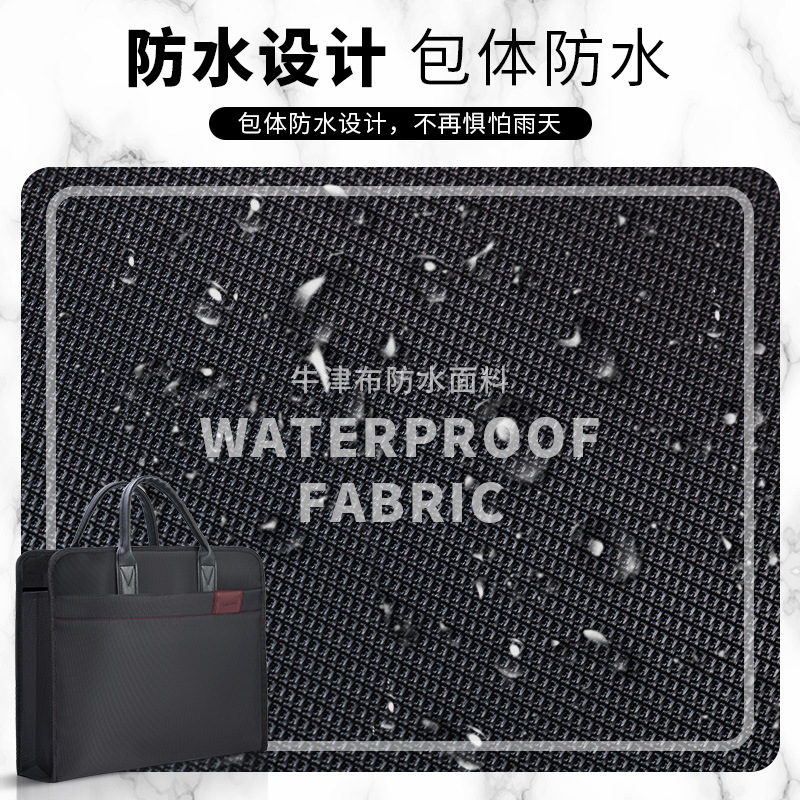 Bolsa de ordenador portátil para hombres de negocios multifuncional de gran capacidad A4 bolsa de archivo de conferencia bolsa de archivo de oficina con cremallera de múltiples capas