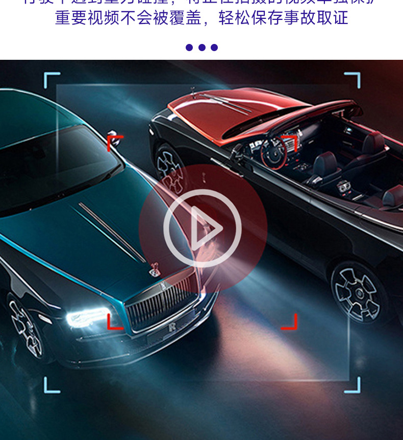 Four-channel dashcam, new 4K high-definition model, with WiFi 6, starlight night vision, and 360-degree recording ° Panoramic view with a wide-angle fisheye lens