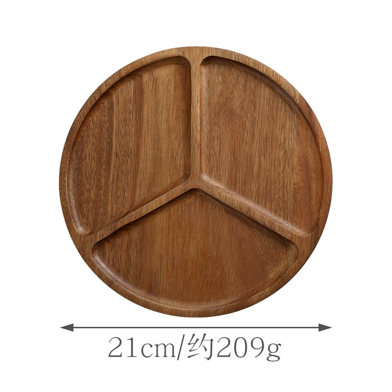 Acacia wooden serving tray set, assorted shapes (round, oval, rectangular), food‑safe finish