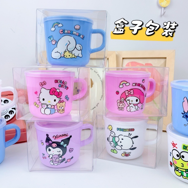 子供用ハンドルウォーターカップ幼稚園ドリンクカップステッチクロミ蓋付き漫画ミルクカップドリンクカップ|undefined