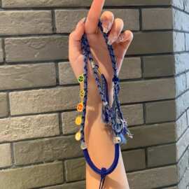 藏式编绳五路财神吊坠绳diy饰品配件项链绳天珠玉石唐卡吊坠挂绳