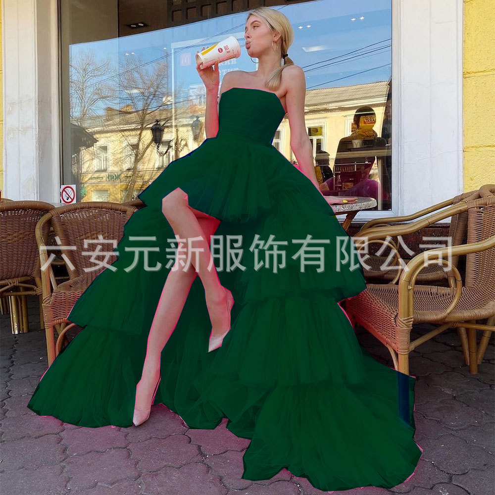 2023 europeo y americano Comercio exterior Amazon AliExpress deseo nuevo tubo superior falda de la torta boda bola del banquete vestido noche