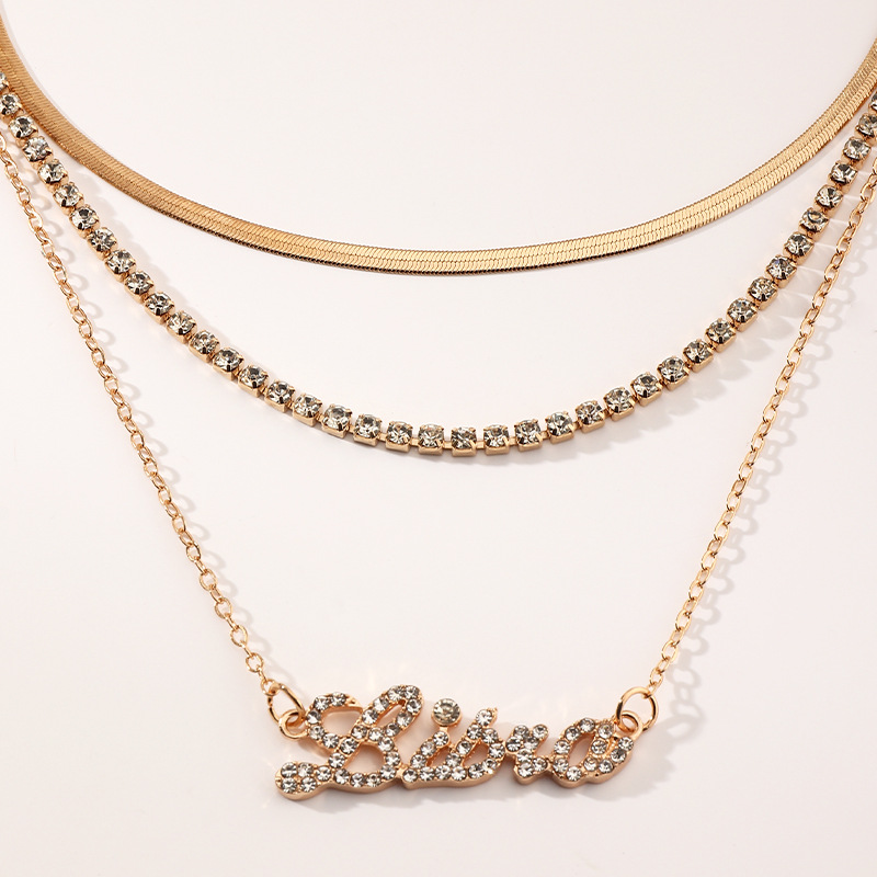Fashion Diamond Multi-layer Twelve Constellation Necklace display picture 10