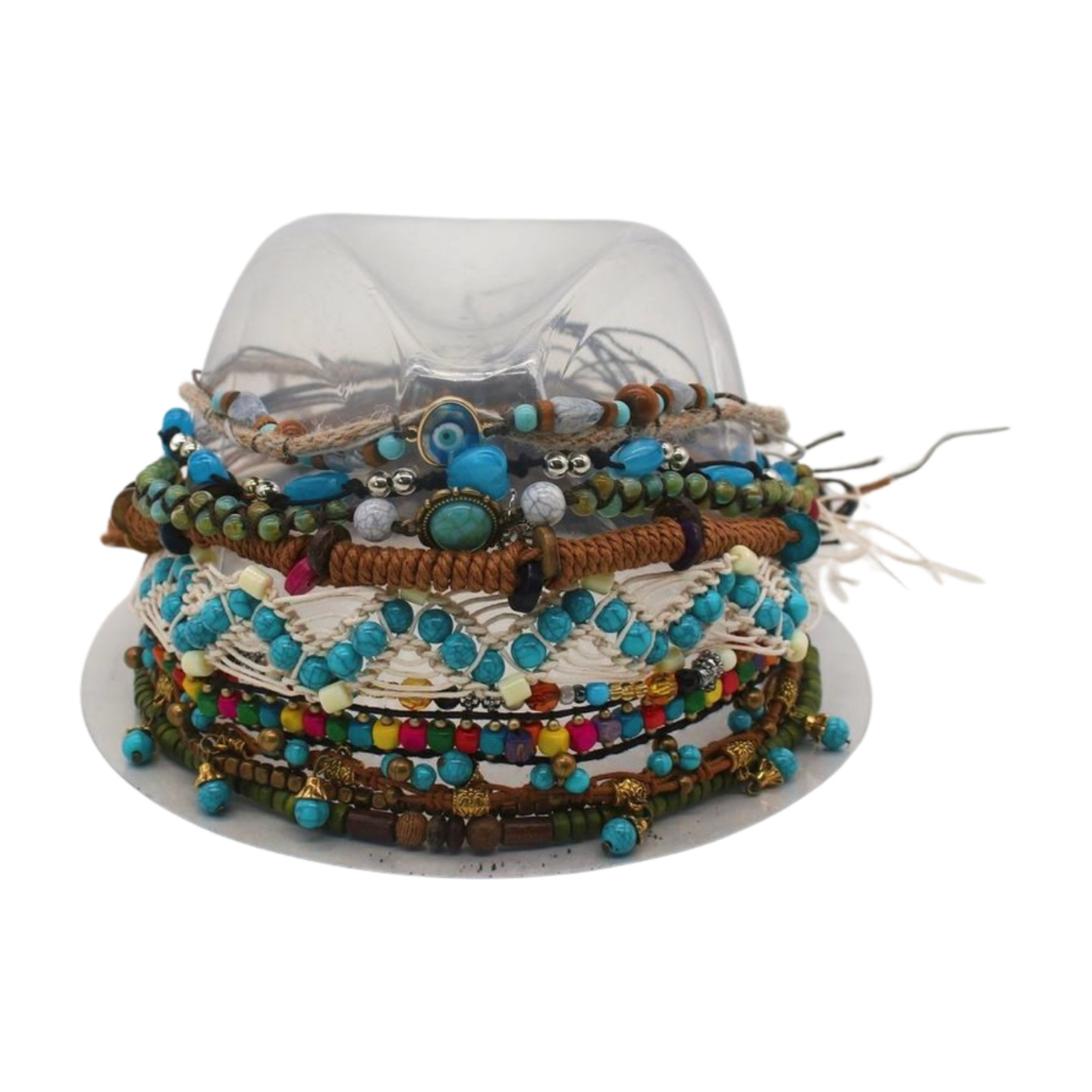 14g Weight Fascinator Hats Type Holiday, Daily Occasion turquoise Material Geometric Pattern All Seasons Season Unisex Gender Basic, Ethnic Style, Simple Style Style Unisex Basic Ethnic Style Simple Style Geometric Eaveless Hat Accessories 1