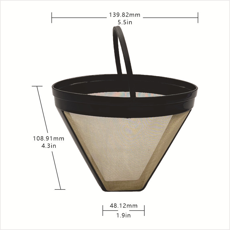 Water powder separation FDA tea maker coffee filter Golden 304 stainless steel mesh coffee machine Golden Filter