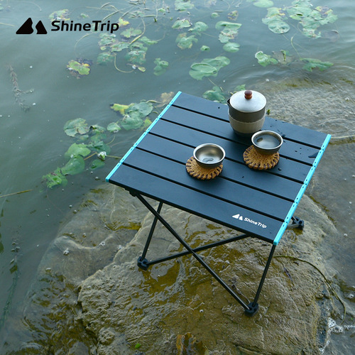 Shanqu outdoor portable aluminum alloy folding table camping stall table multi-purpose picnic barbecue aluminum plate table