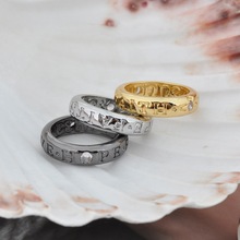 Vivienne西太后高版本 朋克风个性光面字母三钻石男女款戒指指环