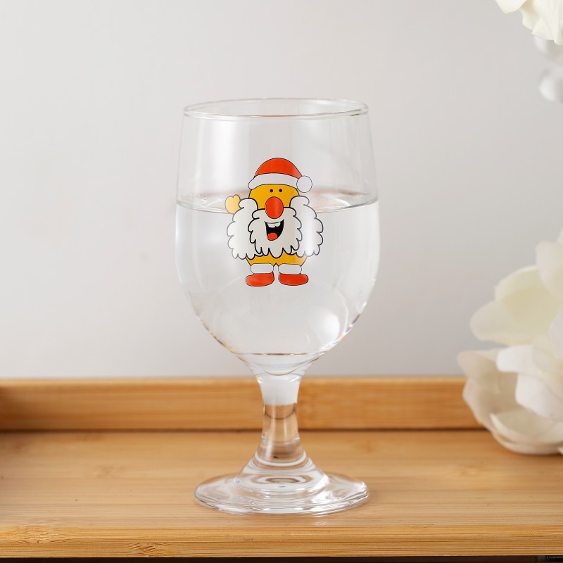 Christmas Copa de Navidad Copa de vino de vidrio para el hogar Copa de agua de vidrio resistente al calor Taza de cerveza enana