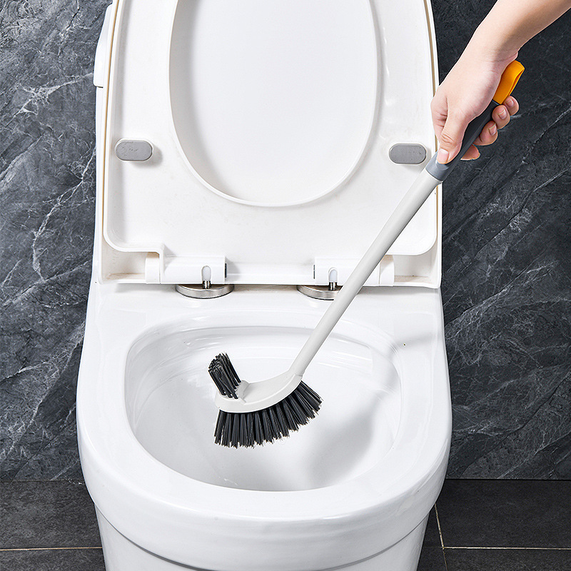 Haushalts-Kunststoffbürste mit langem Griff und harten Borsten für die gründliche Reinigung von Bad und Toilette – das perfekte Werkzeug für die Reinigung von Badezimmer und Toilette._voghion.com