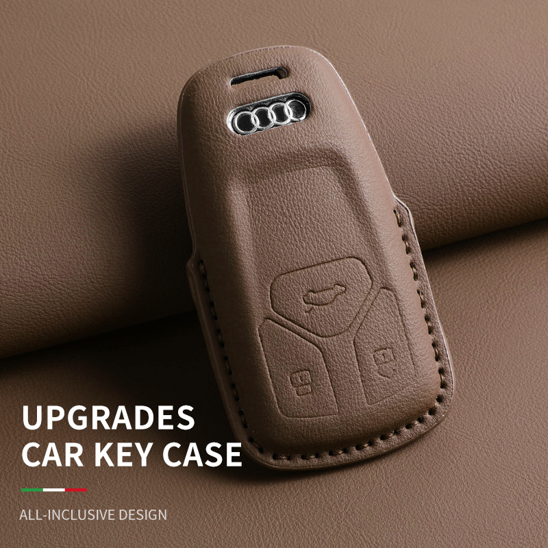 Suitable for Audi A6L Key Cover A6 Same Car Original Color Q8 Bag A4L Car A3L Car Q5 La7 Shell Q3 Buckle Q7 Cross-Border