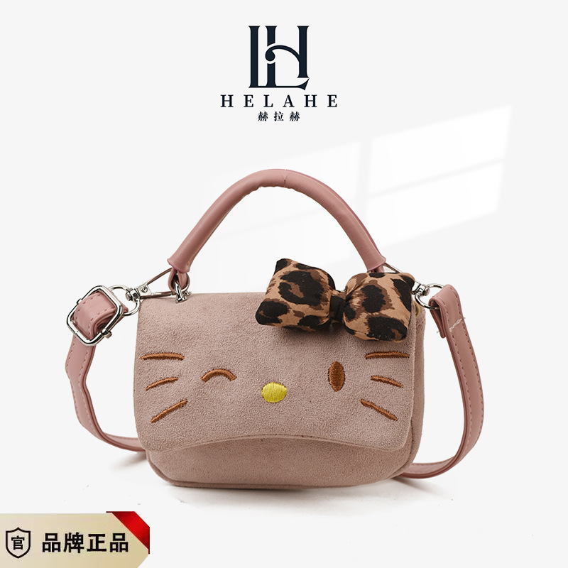 甜美蝴蝶结手拎小包包女新款时尚可爱kitty秋冬麂皮绒单肩斜挎包|undefined