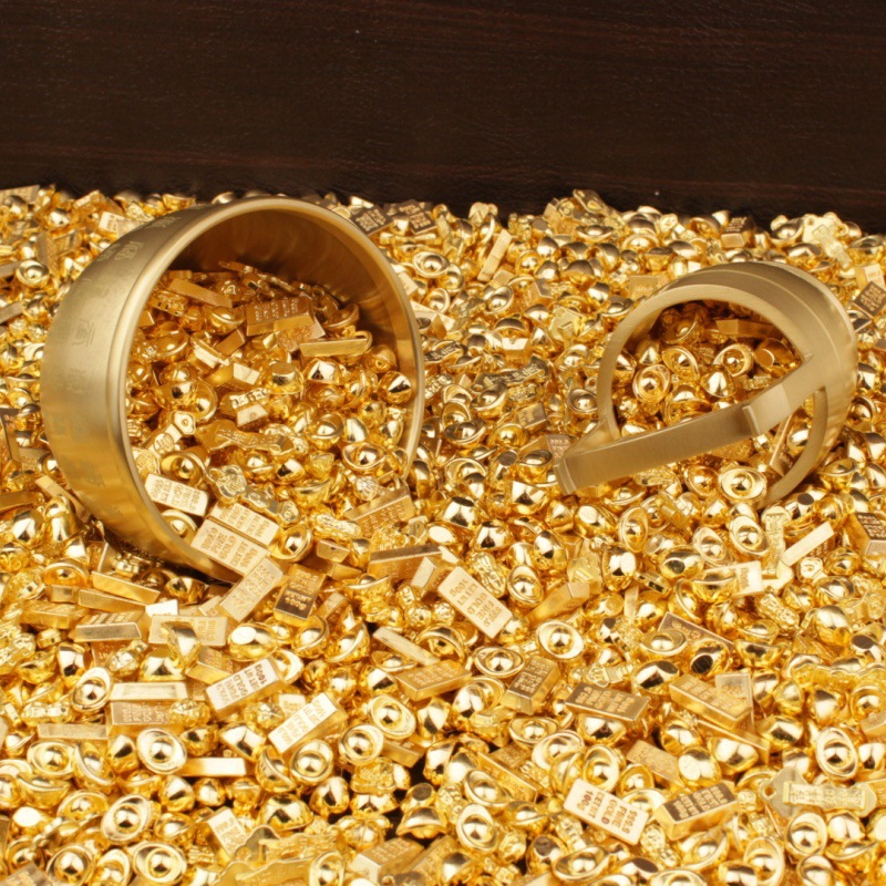 仿真元宝金条金币金砖招财聚宝盆填充物家居装饰开业好物乔迁礼物
