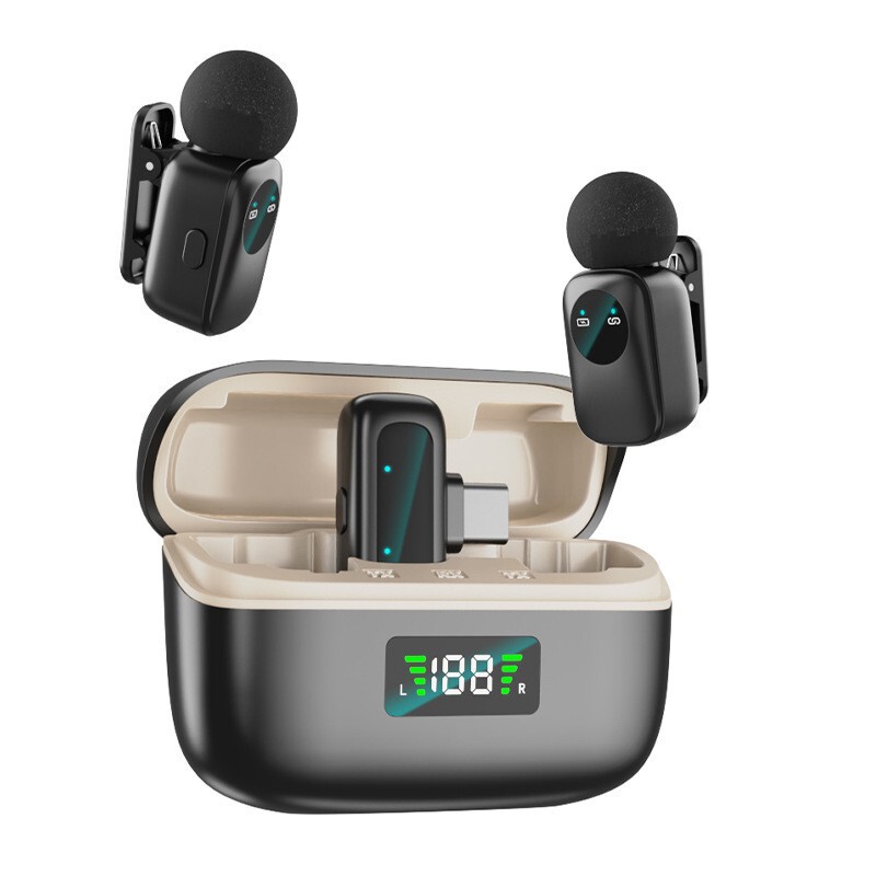 Factory Direct Sales New Integrated Mini Lavalier Microphone Mobile Phone Live Recording Noise Reduction One-To-Two Radio Equipment Factory Direct Sales New Integrated Mini Lavalier Microphone Mobile Phone Live Recording Noise Reduction One-To-Two Radio Equipment