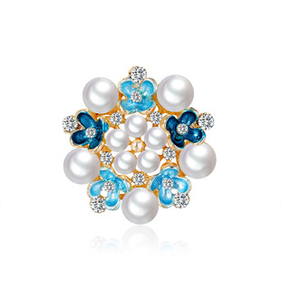 Nouveaux accessoires de vtements de broche de perle cloute de diamant de mode simple en grospicture1