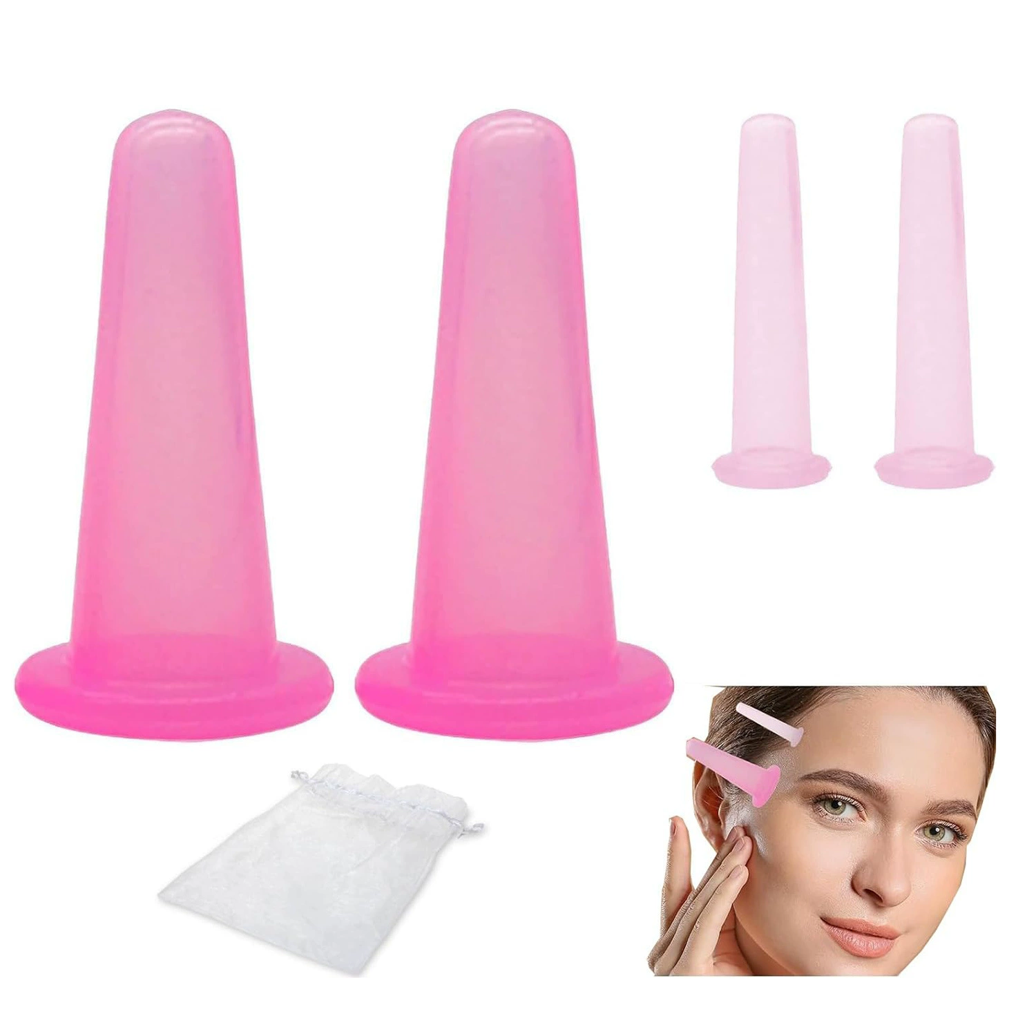 Силиконовое устройство для банок для лица, силиконовые банки для области глаз, бытовые скользящие банки для лица, укрепляющие банки