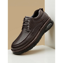 德国骆驼动感休闲皮鞋男款秋季新款真皮透气耐磨厚底