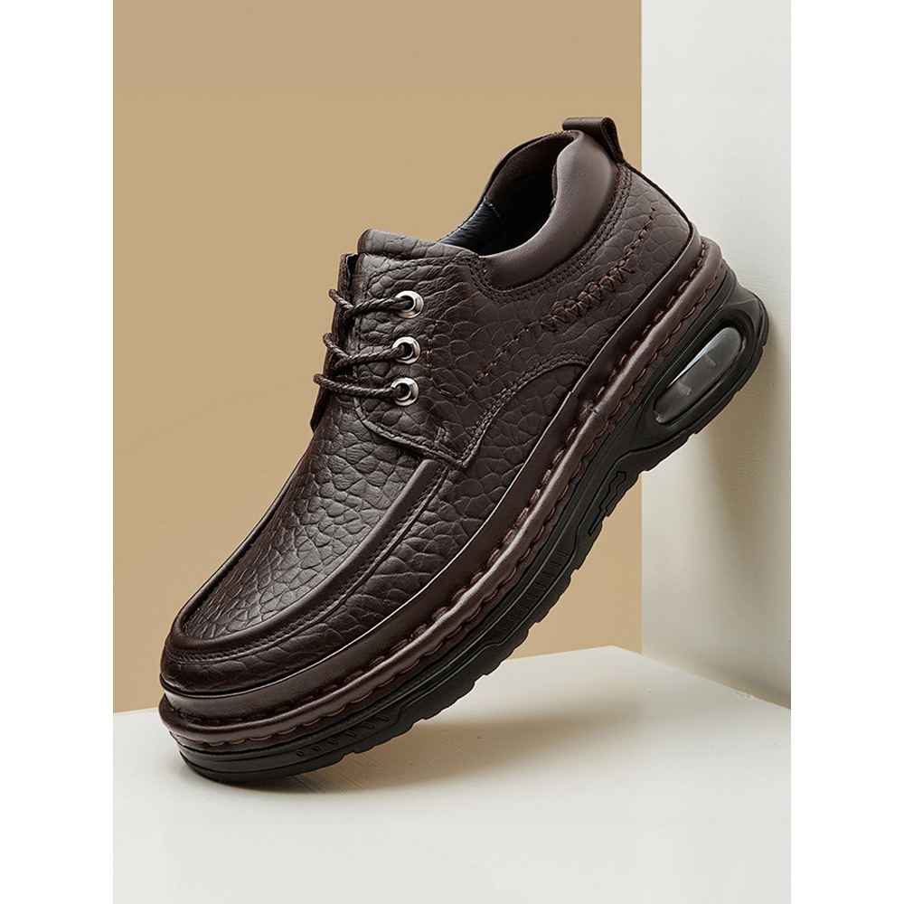 德国骆驼动感休闲皮鞋男款秋季新款真皮透气耐磨厚底