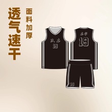 【工厂店】速干篮球服套装比赛训练队服夏青少年运动背心圆领