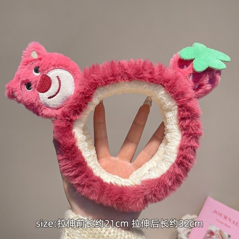 新しいかわいいクマのヘアバンド洗顔漫画ヘアバンドクリエイティブ弓動物ヘアリングフランネルヘアバンド卸売|undefined