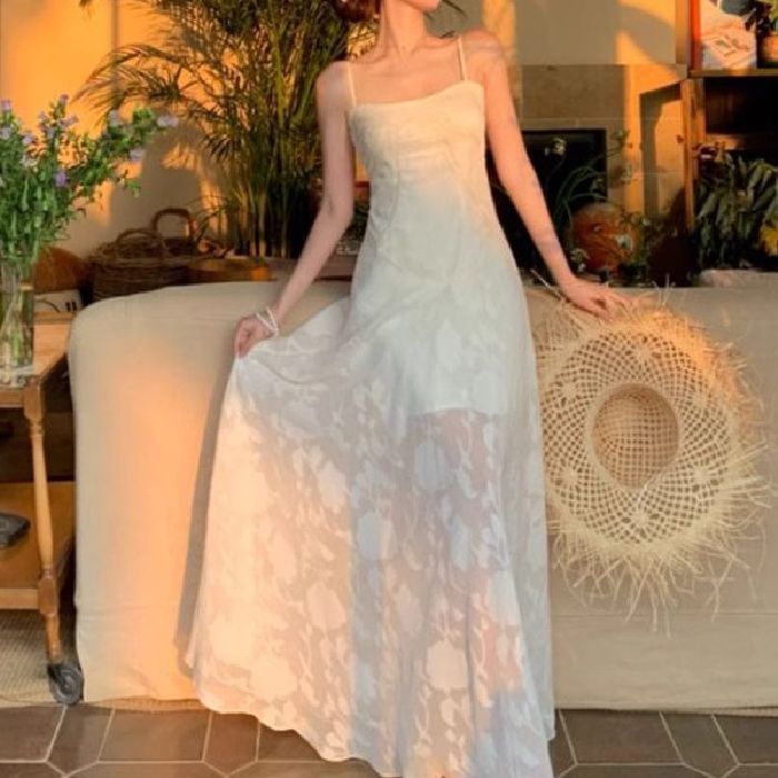 Thin mint summer dress sleevless