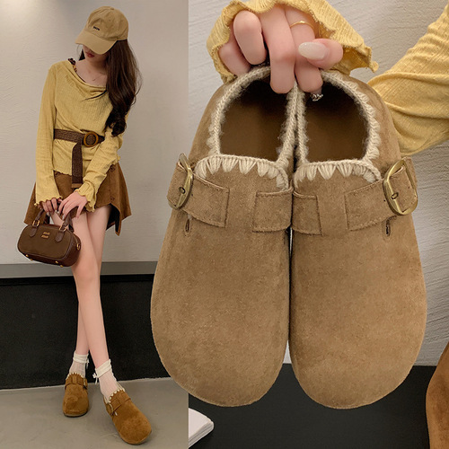 Women's Thick-Heeled Full-Enclosed Birkenstock Shoes, Autumn New Casual One-Piece Loafers, Birkenstock Single Shoes