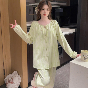 Pregnant Women's Pajamas Pure Cotton Class A Spring and Autumn Postpartum Nursing Nursing Pajamas Summer Thin Maternal Nursing Pregnant Women's suit