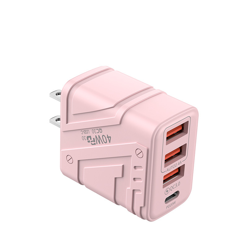 3USB+PD携帯電話充電器、マルチUポート、ヨーロッパおよびアメリカ標準、英国標準、4ポート急速充電ヘッド、新しいプラグを越境供給|undefined