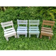 外贸跨境爆款别墅庭院桌面木头背靠单人板凳实木花架园艺杂货批发