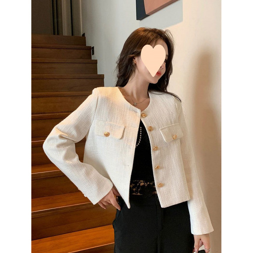 Korean autumn clothes, new western-style short chanel style coat, feminine temperament, high-end small top