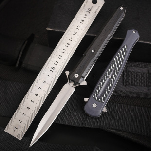 Outdoor folding knife multi-function portable pocket knife sharp fruit knife self-defense knife survival knife stainless steel