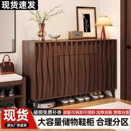 实木古风大容量门口鞋柜收纳多层柜子靠墙入户一体家用玄关储物柜