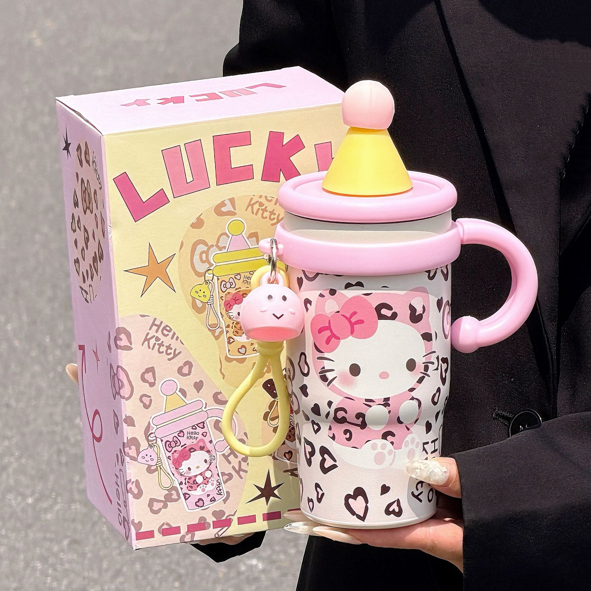 텀블러 Hellokitty 보온컵 여자용 2026 신상품 학생용 대용량 빨대 보냉 스테인리26 이미지 5