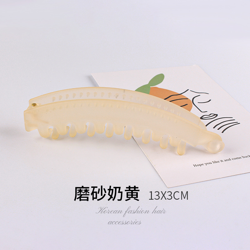 工場直販 日韓人気 フロスト加工 新品 ワンワードヘアクリップ レトロ風 万能 透明カラー ポニーテールヘアクリップ ヘアアクセサリー|undefined
