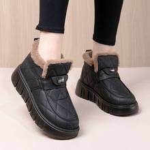 冬季爆款增高鞋雪地靴加绒加厚保暖毛毛鞋女士棉鞋厚底轻便妈妈鞋