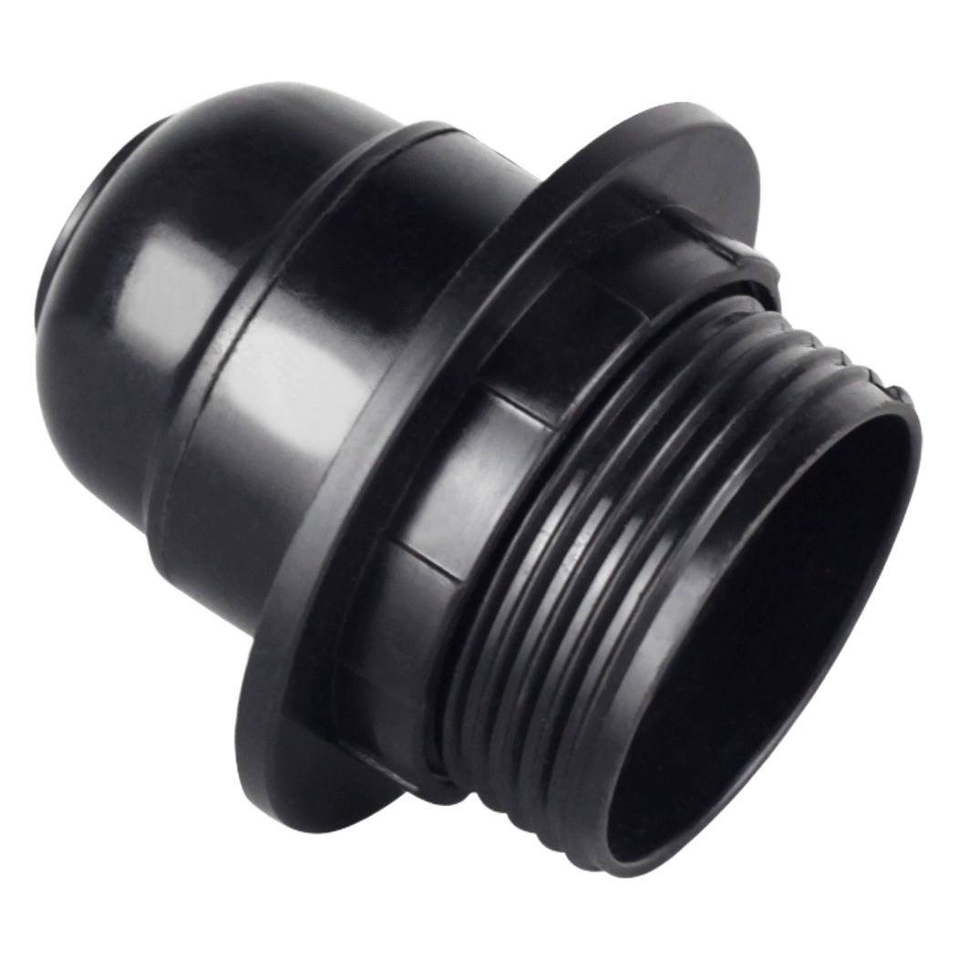 PPA пластик Сертификация VDE Винт E27 Черный держатель лампы 250V 4A световой корпус винт с полузубчатой головкой лампы с пряжкой для резьбы