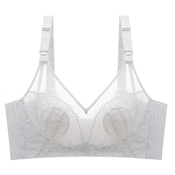 Pregnant Women's Large Size Breastfeeding Bra Without Steel Rings for Breast-feeding Adjustable Push-up Breastfeeding Bra Underwear Thin Crystal Cup for Summer