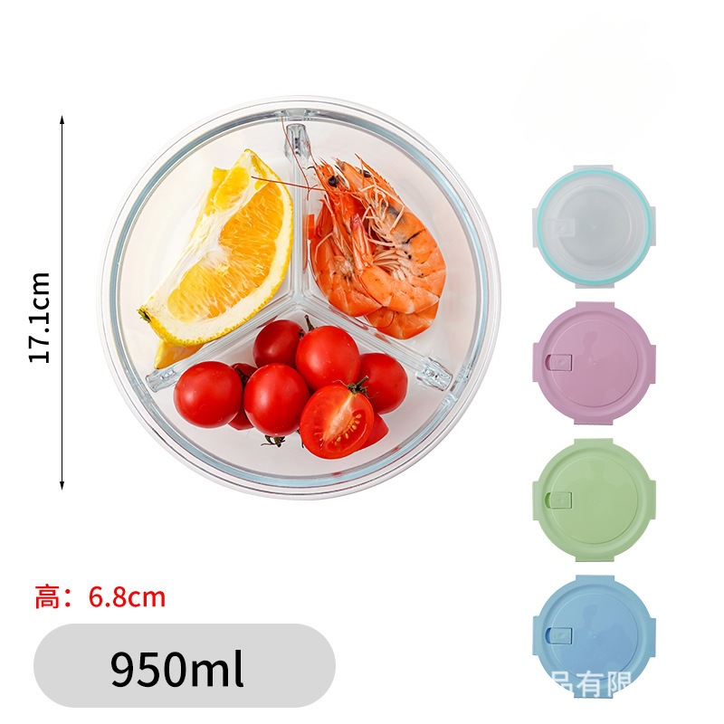 Recipiente para conservar alimentos, tazón de vidrio de borosilicato de alta calidad, recipiente hermético para refrigerador, frasco sellado, apto para horno y microondas, lonchera de gran venta