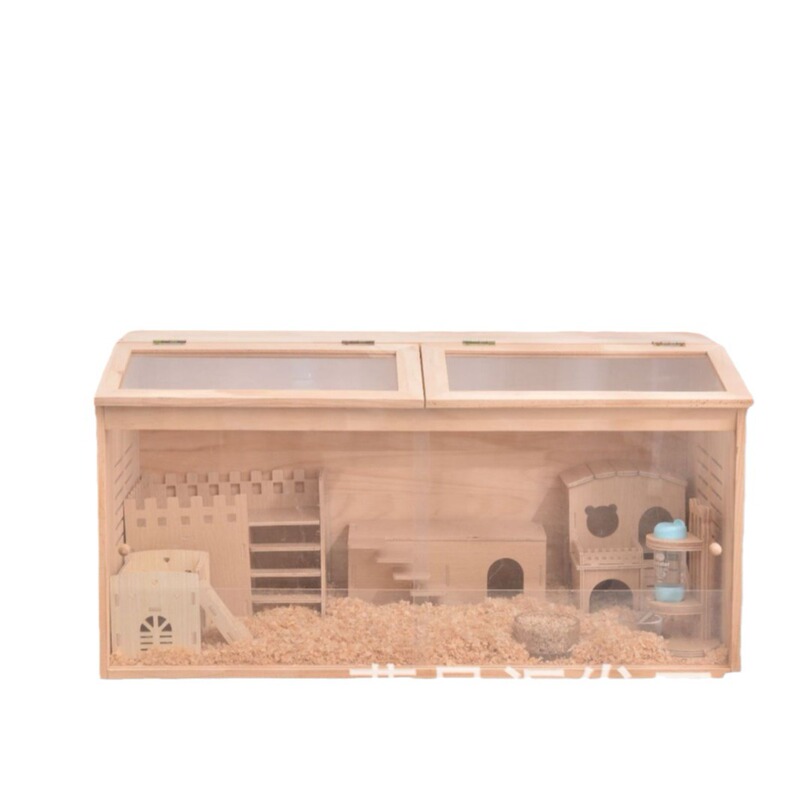 無垢材のハムスター飼育箱、大型ヴィラ飼育用保温箱、ハムスター用品、造園一式|undefined