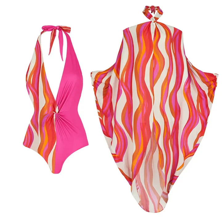 192g Weight Sleeveless Sleeve Length Polyester Fabric Type Regular Top Length Bodysuit Tops Type Beach Occasion Halter Neck Neckline Skinny Fit Type Stripe Pattern Women's Gender Sexy Style Women's Sexy Stripe One Piece Swimwear 6