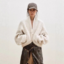 迪丽热巴欧阳娜娜同款落肩蝙蝠袖宽松羊毛外套女士斗蓬式披肩毛呢